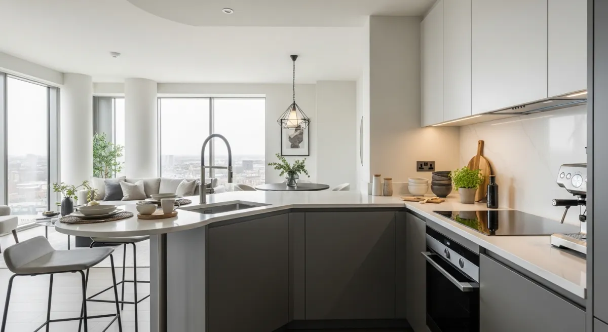 Chambre dépersonnalisée avec palette neutre pour la vente